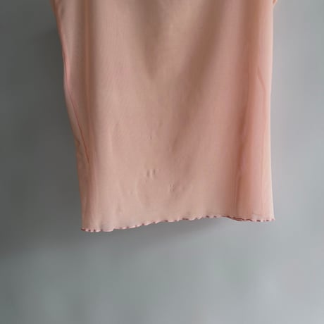 salmon pink sheer cami