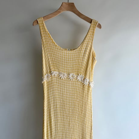 yellow checkered dress with flowers