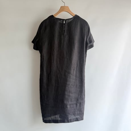 Black linen dress