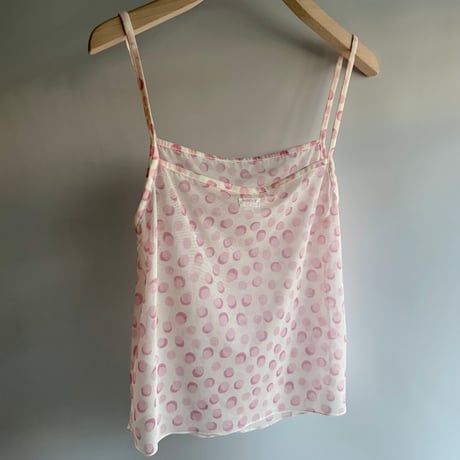 Pink dot lame sheer cami