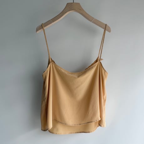 Orange beige flower embroidery camisole