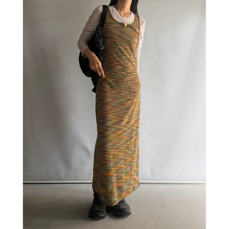 Mix color  knit one-piece