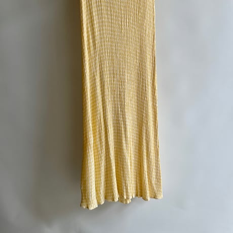 yellow checkered dress with flowers