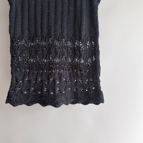 Openwork knit sleeveless knit
