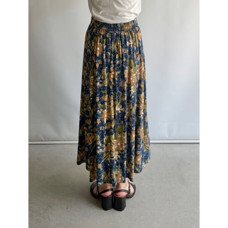 Floral rayon skirt