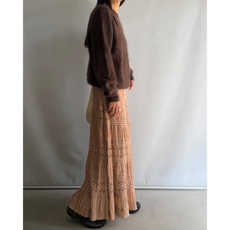 Cotton lace long skirt