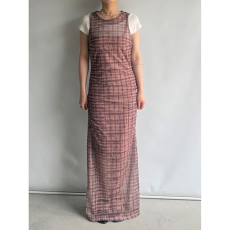 Tie-dye mesh dress