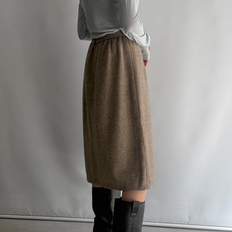 Beign brown wool skirt