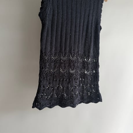 Openwork knit sleeveless knit
