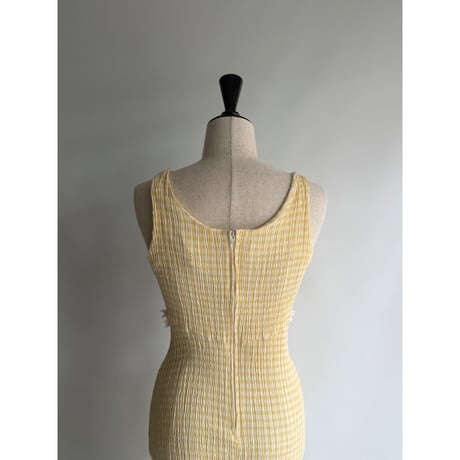 yellow checkered dress with flowers