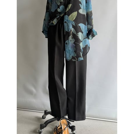 Black center press pants