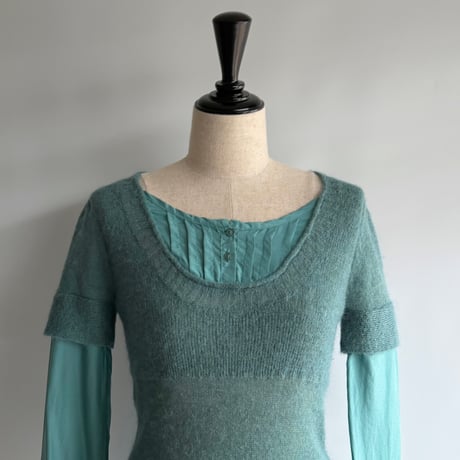 Emerald green layered style tops