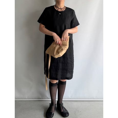 Black linen dress