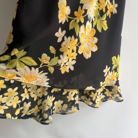 Yellow flower black dress