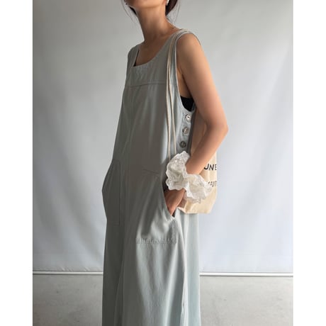 Ice gray cotton maxi one-piece