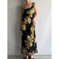 Yellow flower black dress
