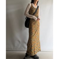 Mix color  knit one-piece