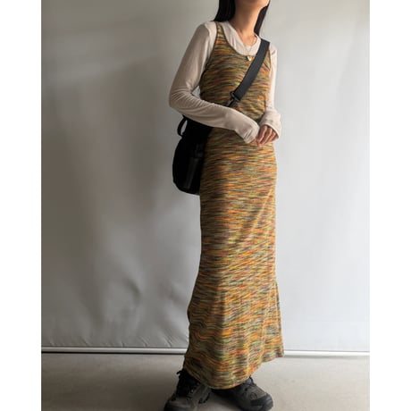 Mix color  knit one-piece