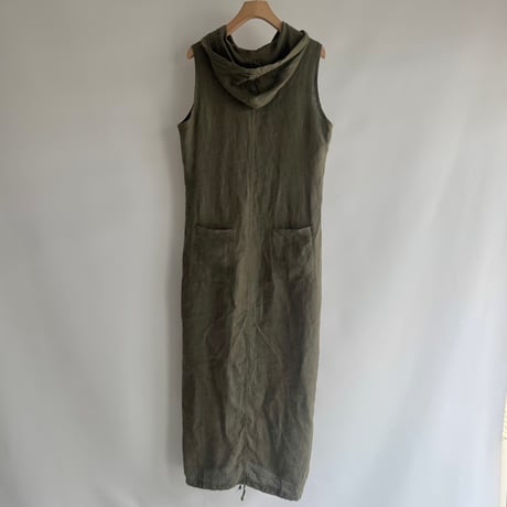Hooded linen dress