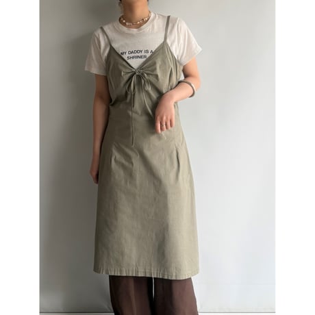Front ribbon cami dress