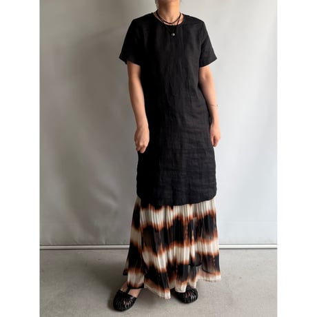 Black linen dress