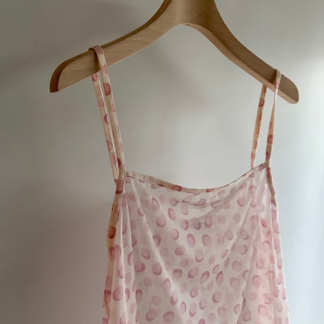 Pink dot lame sheer cami