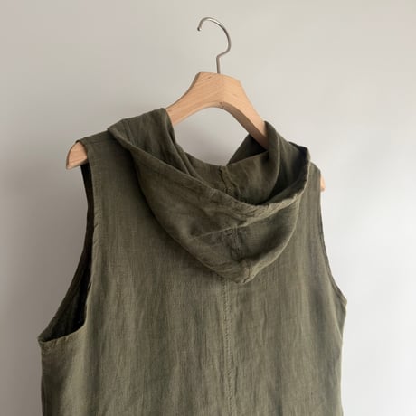 Hooded linen dress