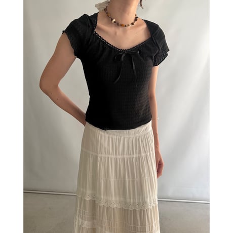 lace ribbon mini tops