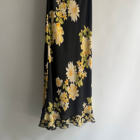 Yellow flower black dress