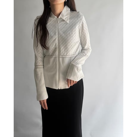White zip cardigan