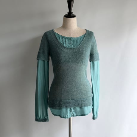 Emerald green layered style tops