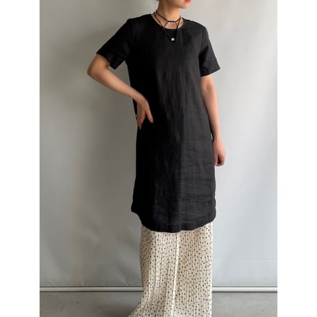 Black linen dress