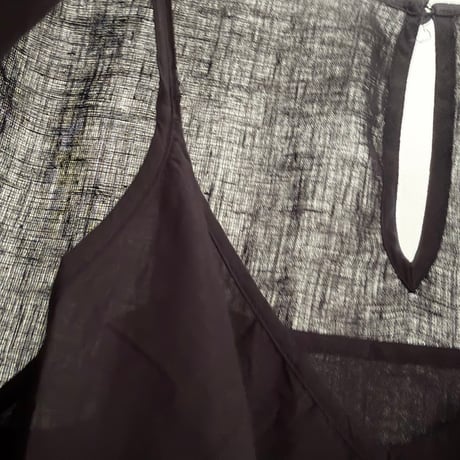 Black linen dress