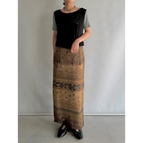 Flower embroidery sleeveless tops