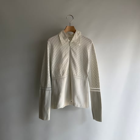 White zip cardigan