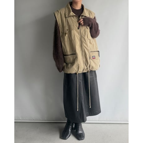 Beige utility vest