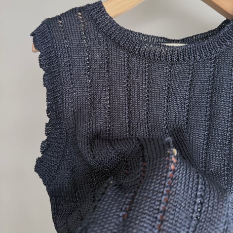 Openwork knit sleeveless knit