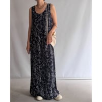 Retro art print long one-piece