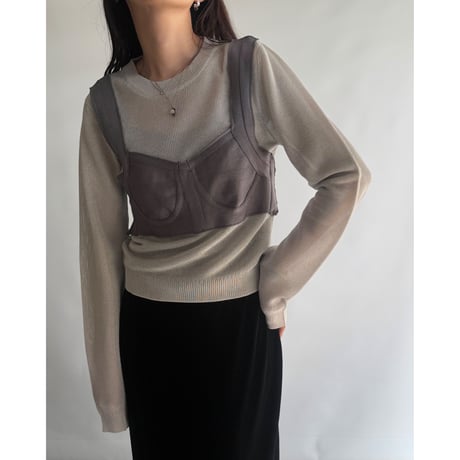 Bustier design sheer topt