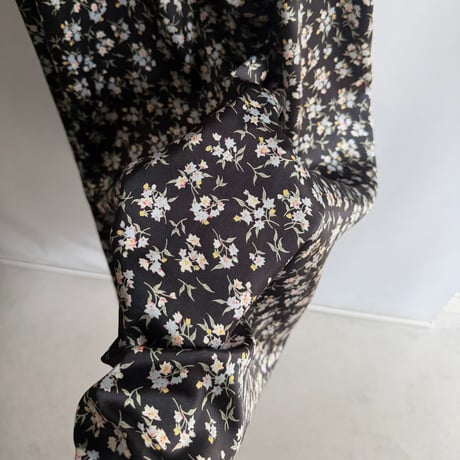 Velvet panel floral dress