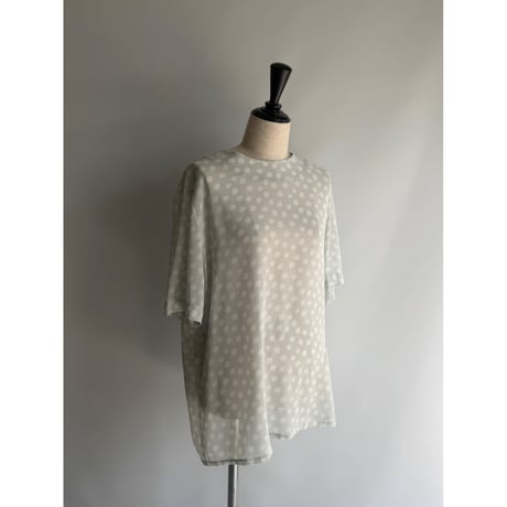 Mint dot sheer tops