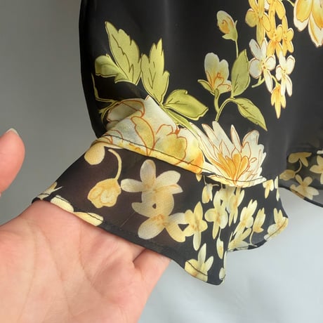 Yellow flower black dress
