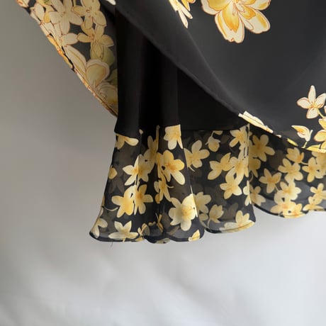 Yellow flower black dress
