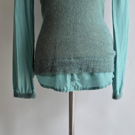 Emerald green layered style tops
