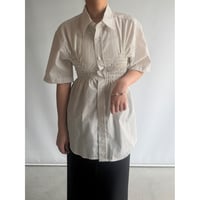 Gathered striped shirt