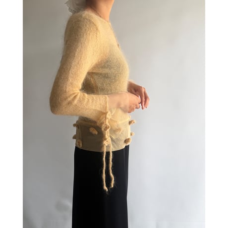 Yellow flower design knit