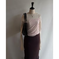 Pink dot lame sheer cami