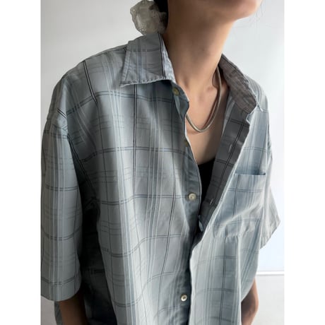 Ice blue check shirt