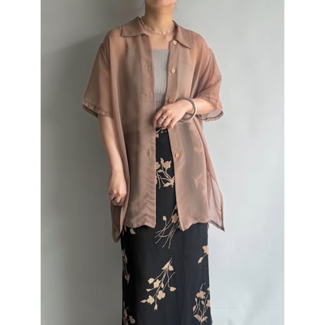 Brown sheer shirt