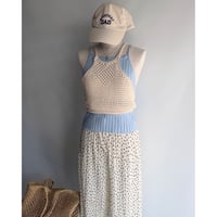Cotton knit halter neck camisole
